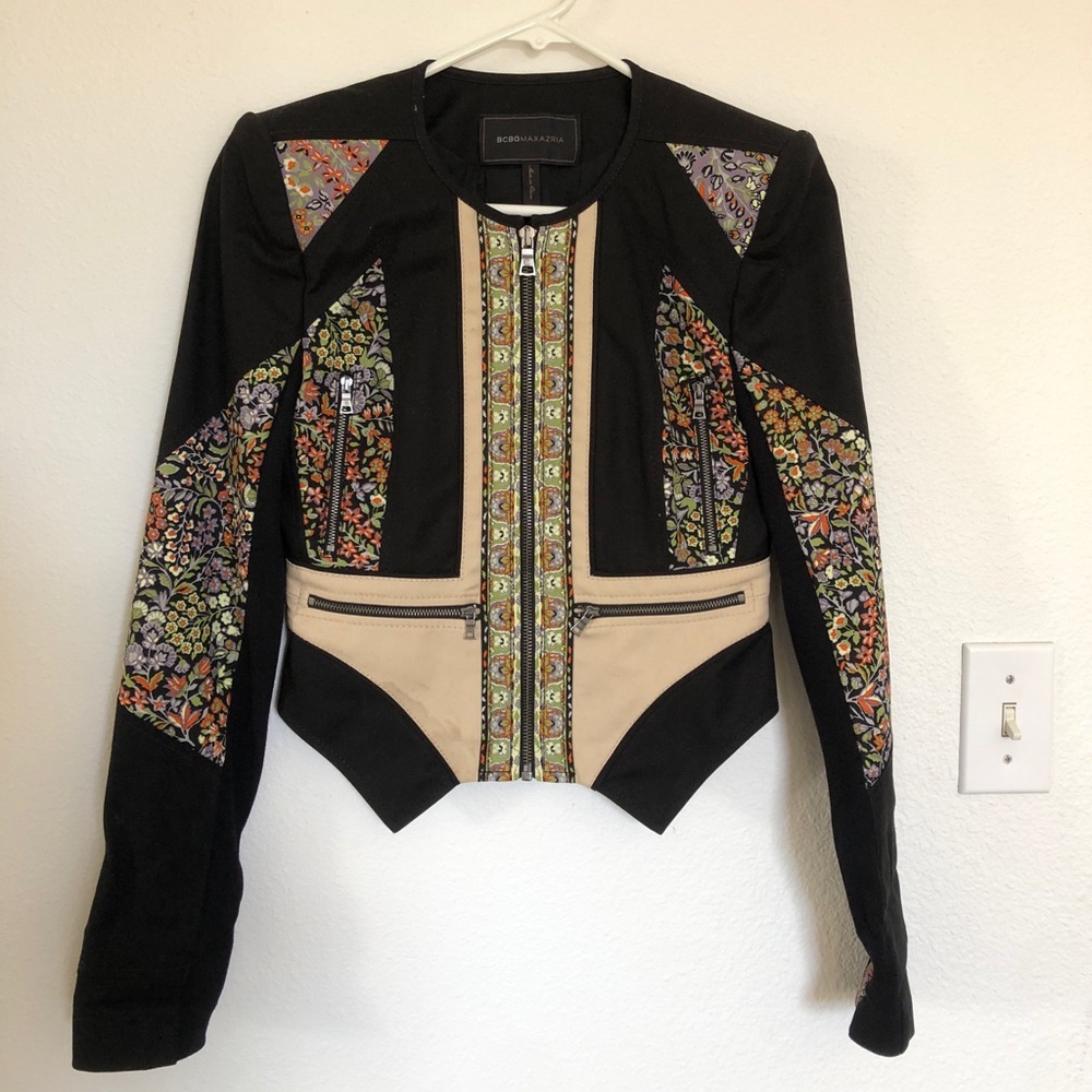 BCBG crop jacket.